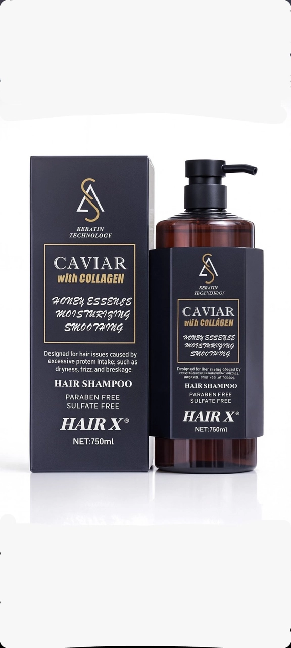 شامبو الكافيار بالكولاجين – ترطيب ونعومة – HAIR X (750ml)