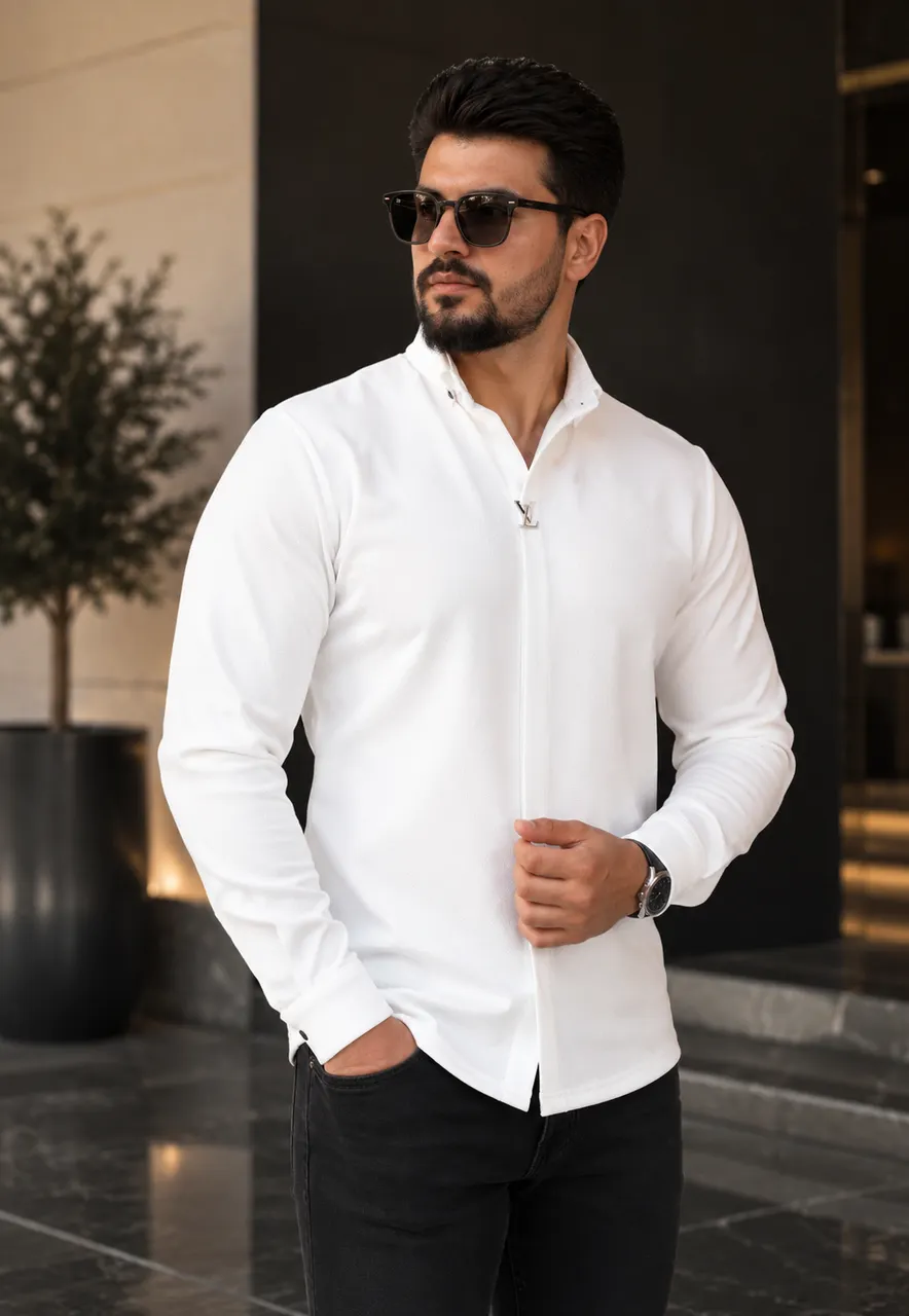 قميص الهيبة بكمام كريب زارا الفخم 🖤💪