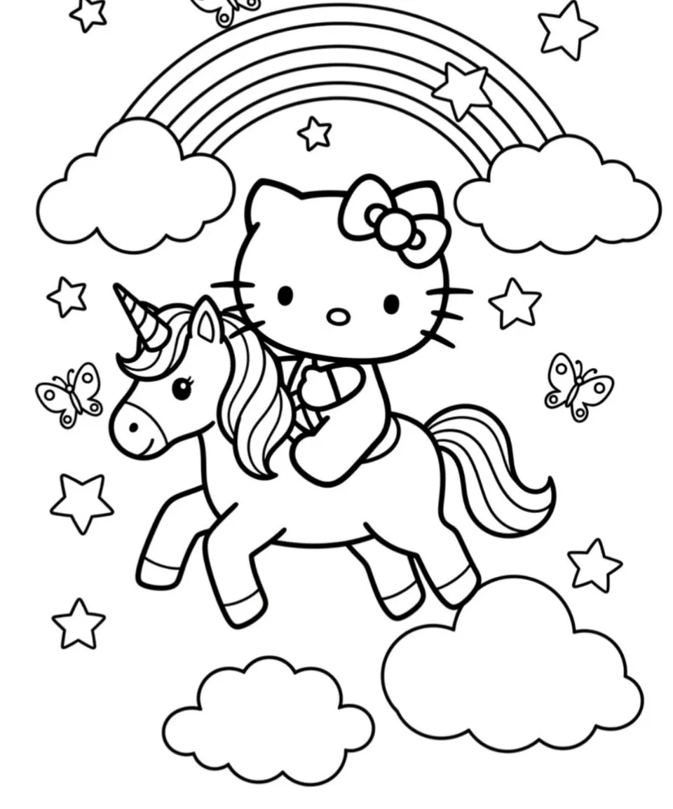 Hello kitty 50pic for printable coloring book pdf 