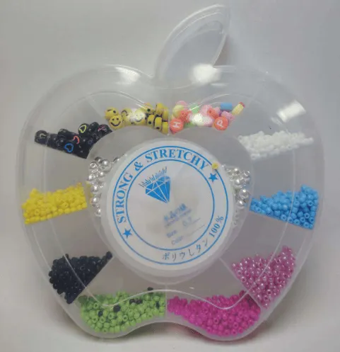 صندوق خرز زجاجي شكل تفاحة