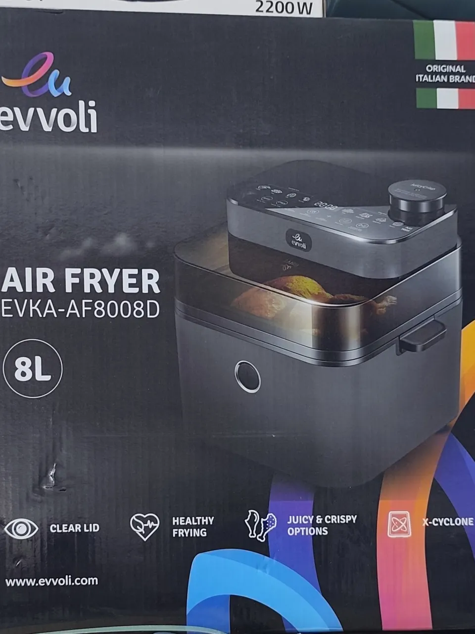 قلاية هوائية 8 لتر ماركة evvoli