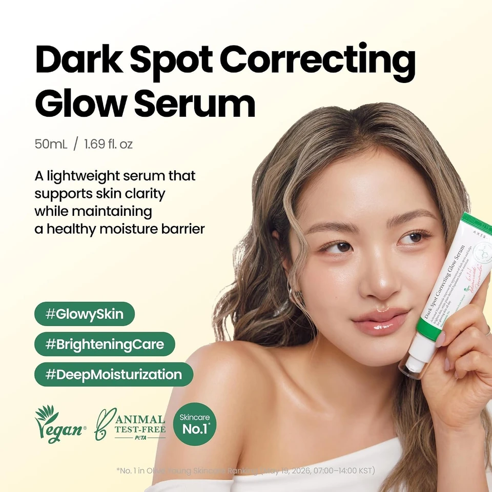 AXIS-Y Dark Spot Correcting Glow Serum 50ml - 5% Niacinamide Dark Spot Remover For Face - Vegan Korean Skin Care Niacinamide Serum for All Skin