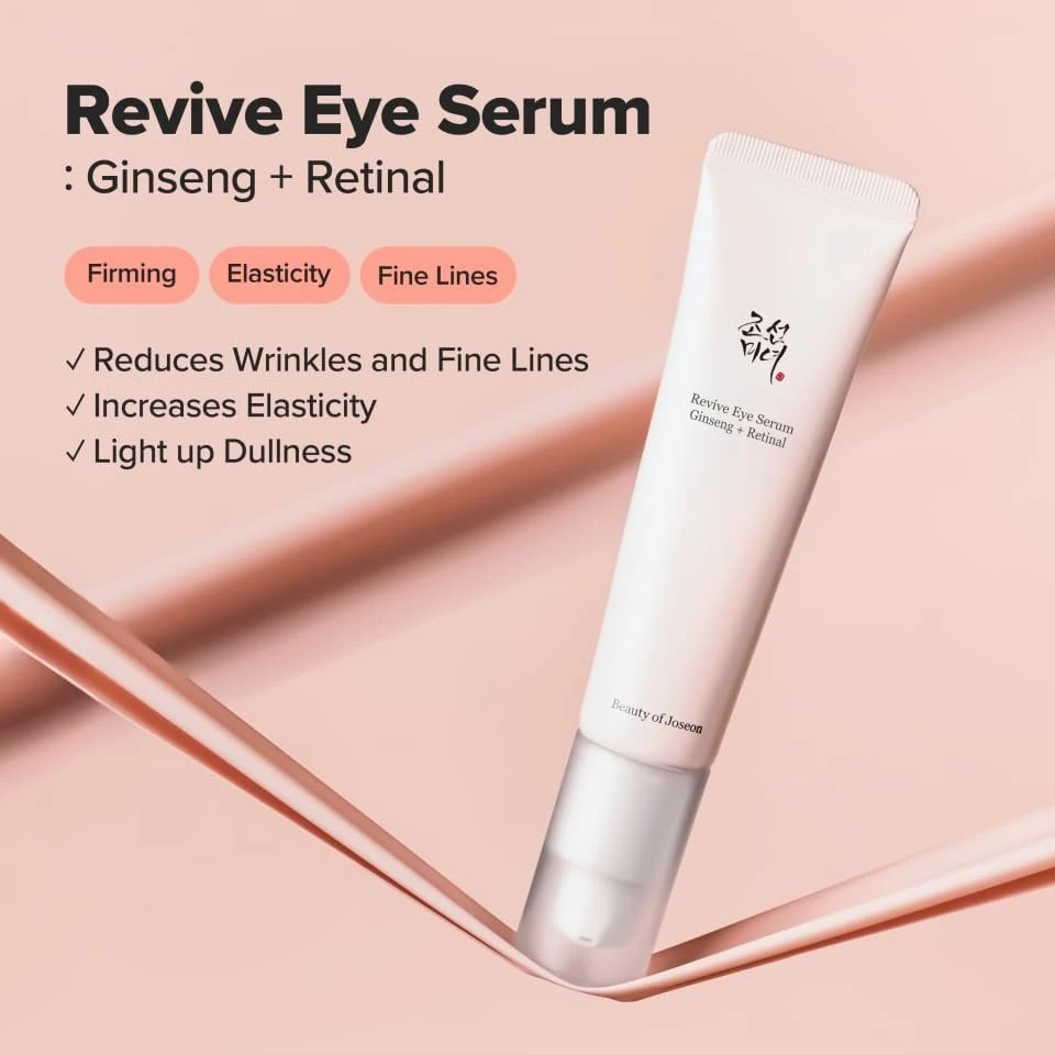 Beauty of Joseon Revive Eye Serum with Ginseng Retinal Niacinamide Korean Eye Cream for Fine Lines, Dark Spots Correcting Puffy Eyes for Face Korean Skincare For Men and Women 30ml