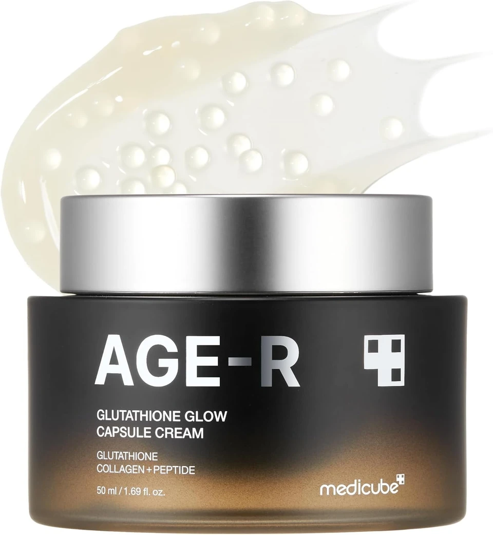 medicube AGE-R Glutathione Glow Capsule Facial Cream - Instant Lifting Moisturizer - Collagen Peptide For Hydrating Glow 50ml