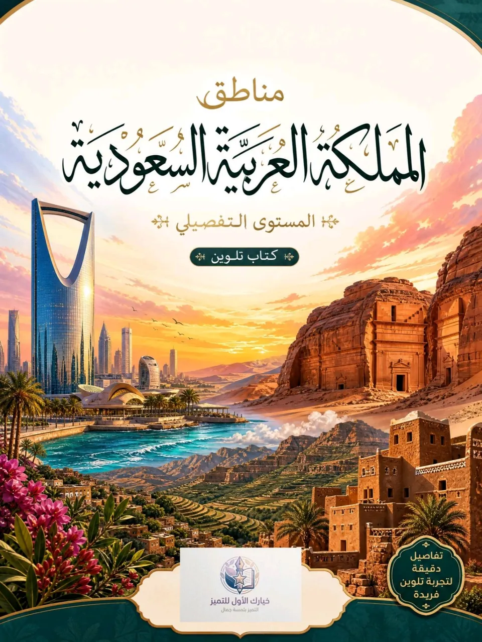 1. كتاب تلوين "معالم السعودية" - المستوى التفصيلي (الفاخر) .