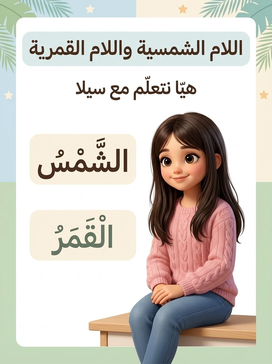 الكتاب الاول (المستوى الثاني):لنتعلم اللام الشمسية واللام القمرية مع سيلا 