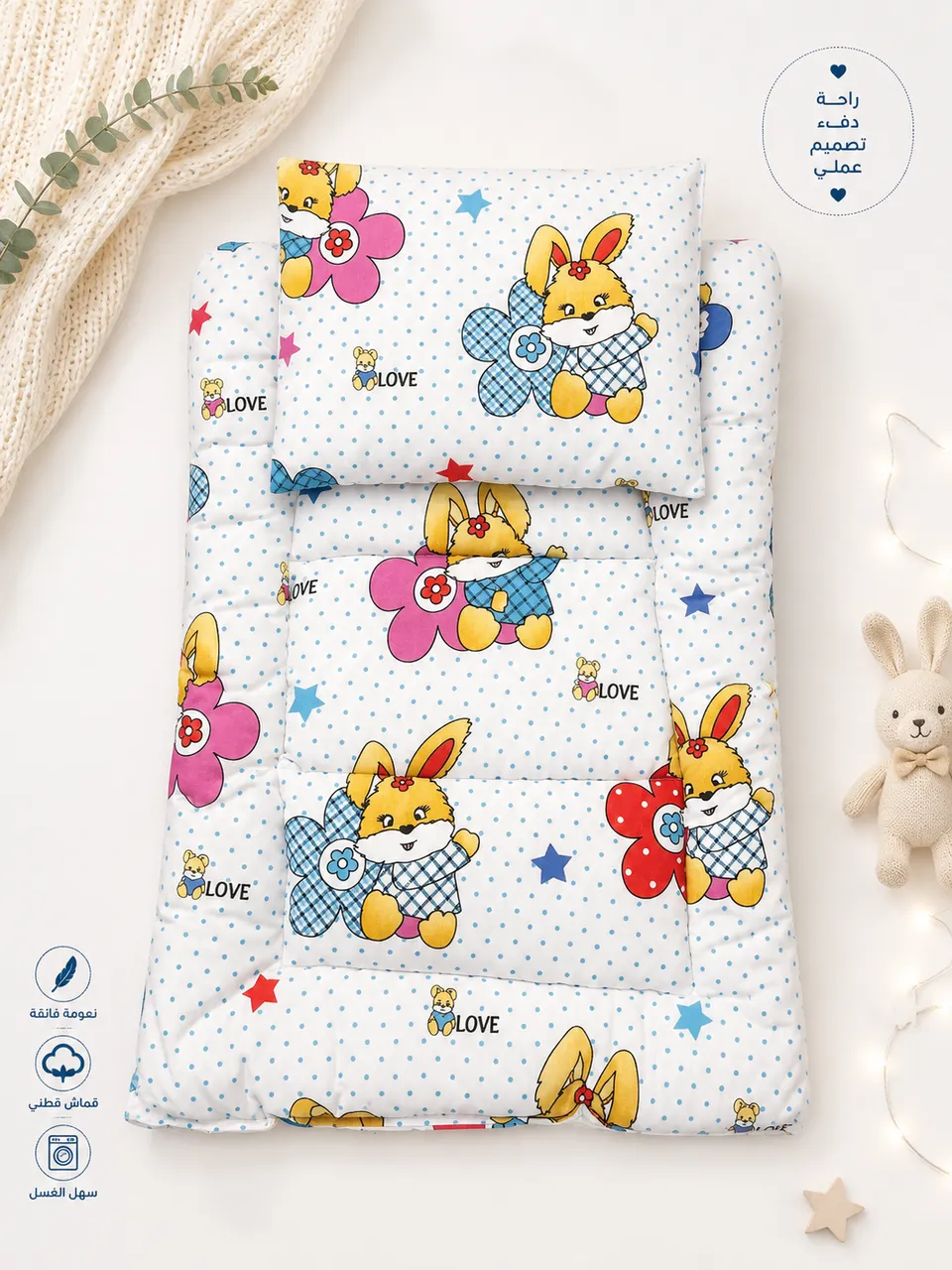 مفرش بيبي أرانب LOVE 🐰💕