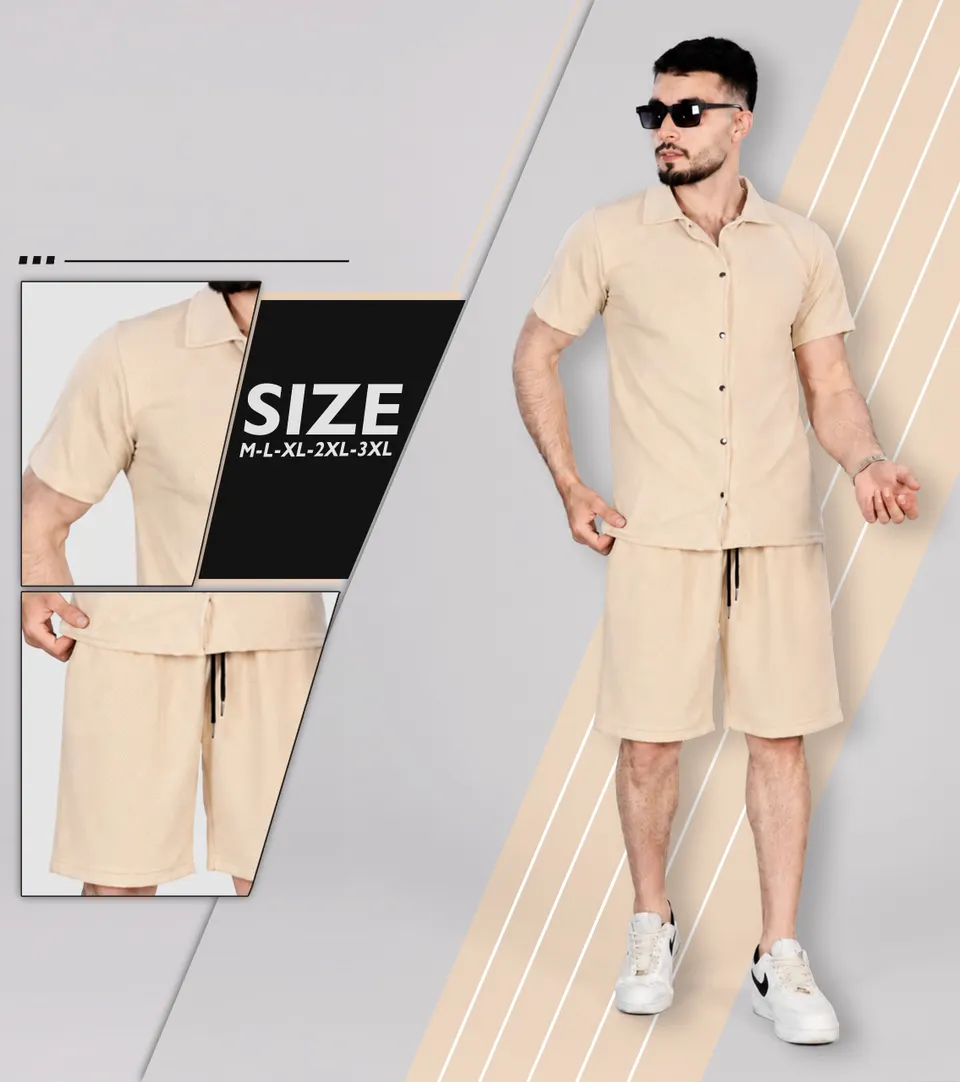 طقم شورط جاكار زبدة طري ومريح برودة غير شكل😎