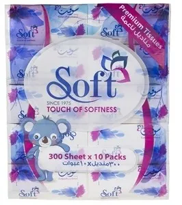 سوفت مناديل وجه 300 منديل 10 علب