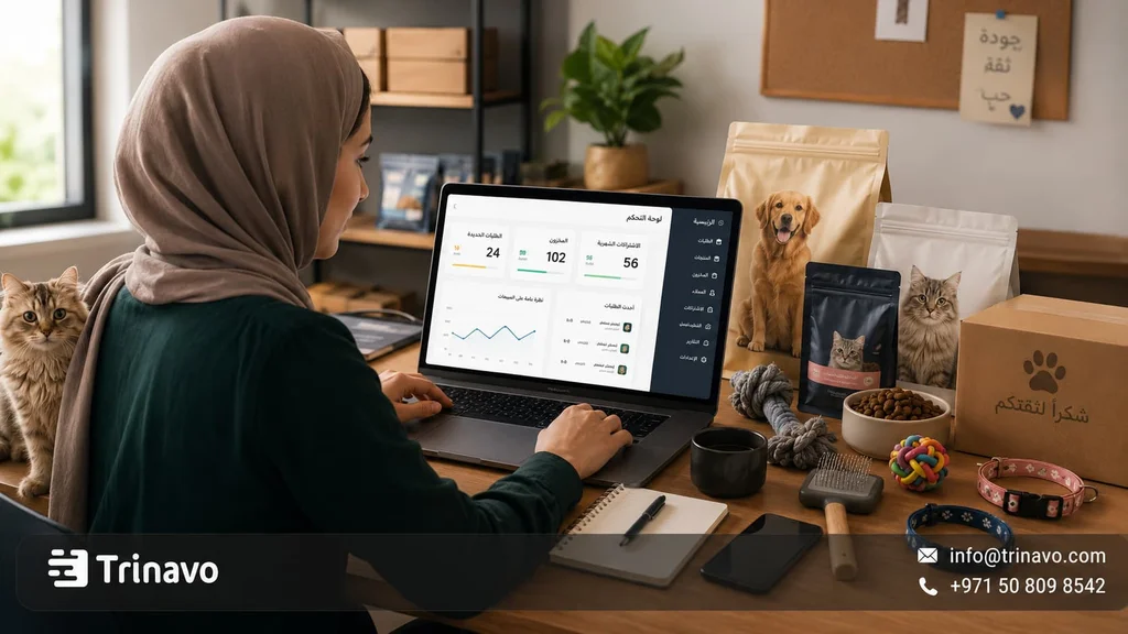 خطوات إنشاء متجر الحيوانات الأليفة على ترينافو