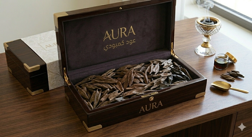 صندوق العود الكمبودي الملكي - من مجموعة AURA الفاخرة