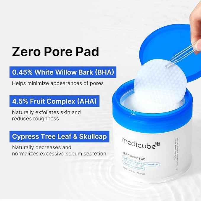 Medicube zero pore pad للمسام و الرؤوس السوداء 