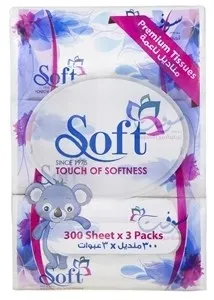 سوفت مناديل وجه 300منديل 3 علب