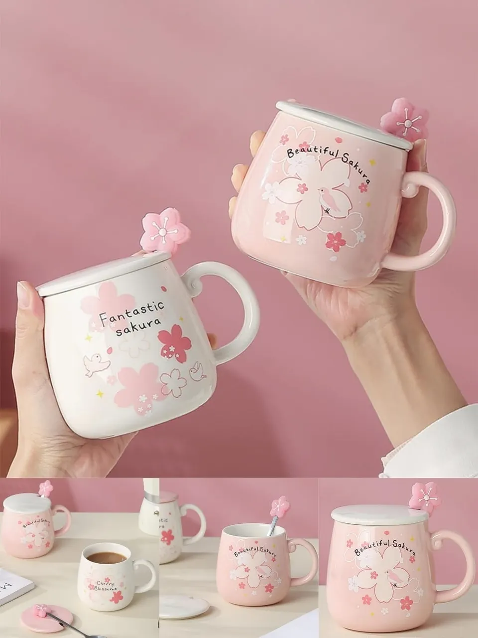 كوب سيراميك زهرة الكرز