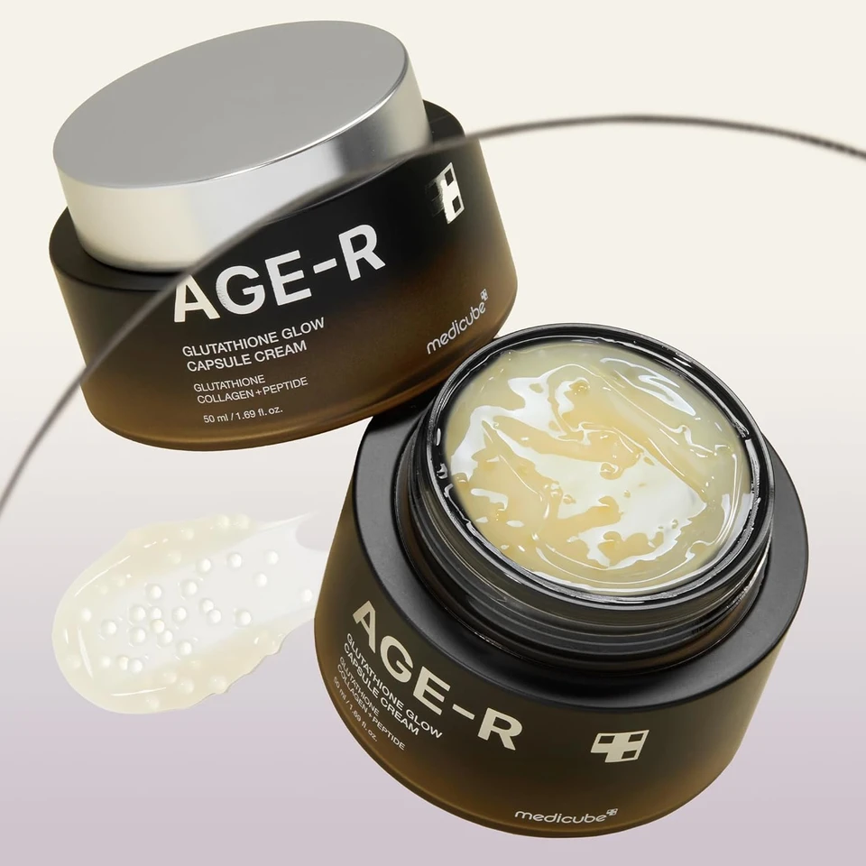 medicube AGE-R Glutathione Glow Capsule Facial Cream - Instant Lifting Moisturizer - Collagen Peptide For Hydrating Glow 50ml