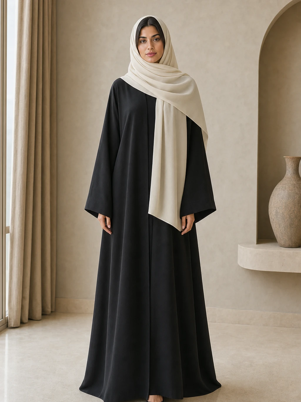 طرحة كريب عاجية