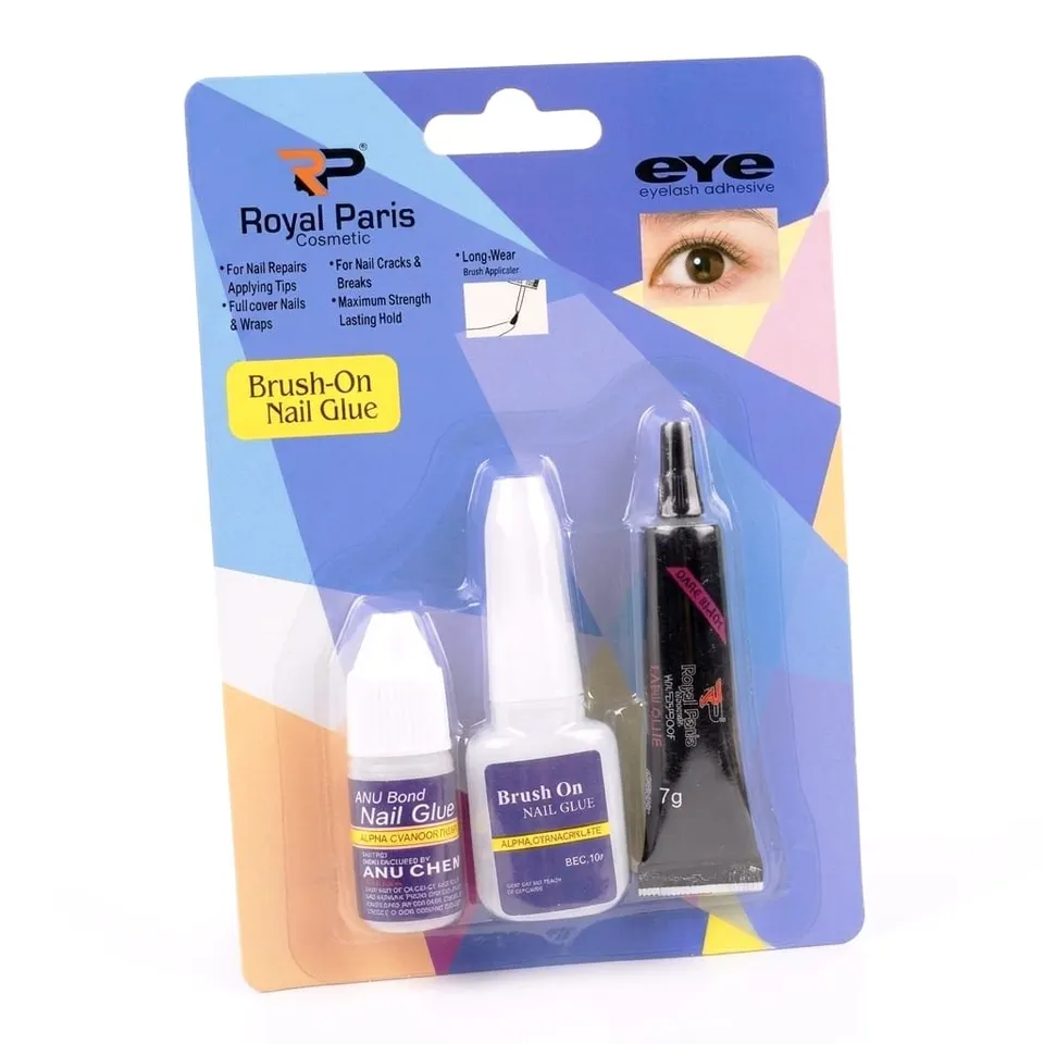 طقم لاصق الأظافر والرموش من رويال باريس 💅👁️