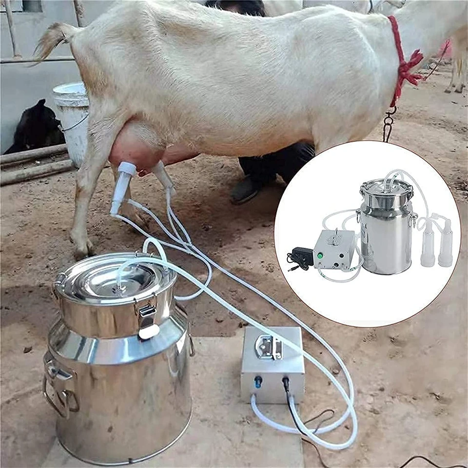 حلابة اغنام و ماعز  تعمل على الكهرباء و البطارية شحن   تحلب الماعز خلال دقيقتين تقريبا اهم المزايا سهلة الاستخدام جودتها ممتازه السعه 10  لتر 