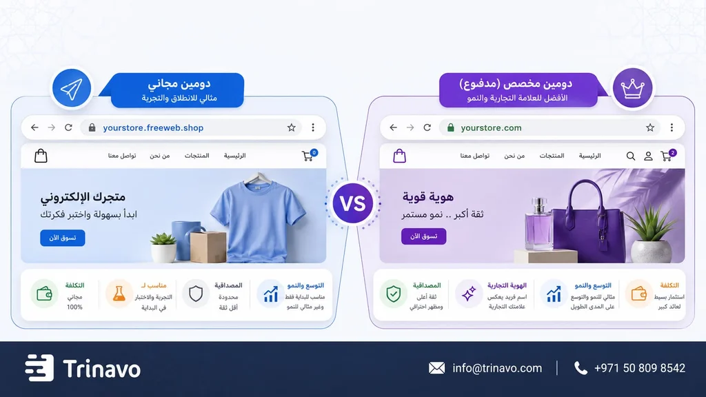 الفرق بين الدومين المجاني والدومين المدفوع