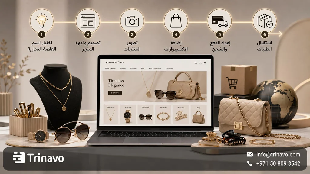Test your customers' taste with a free accessories store from Trinavo