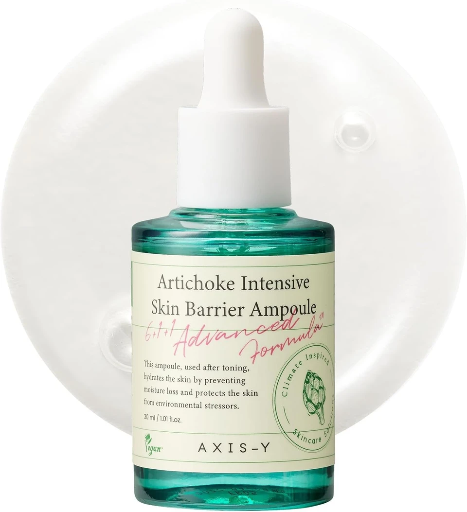 AXIS-Y Artichoke Intensive Skin Barrier Ampoule 30ml - Face Moisturizer Dark Spot Corrector Centella Asiatica Facial Serum - Vegan Korean Skincare for All Skin Types 