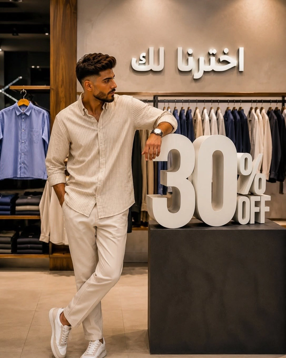 قميص كم كتان+قطن