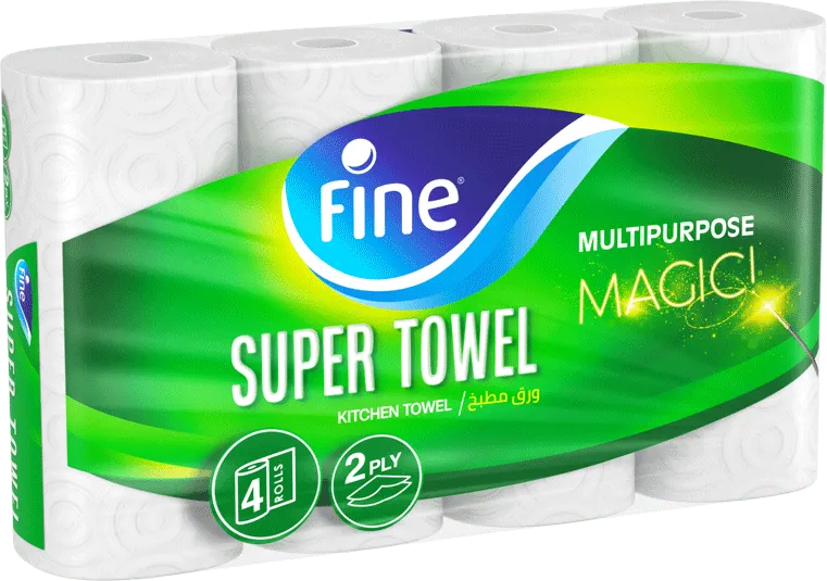 فاين ورق مطبخ سوبر طبقتين 4 رول 