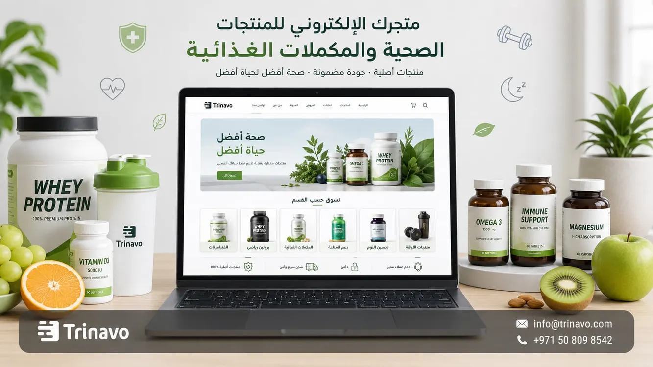 إنشاء متجر إلكتروني للمنتجات الصحية والمكملات الغذائية