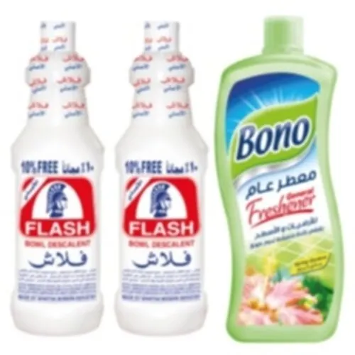عبوتين فلاش 920 مل + بونو معطر ارضيات 700 مل