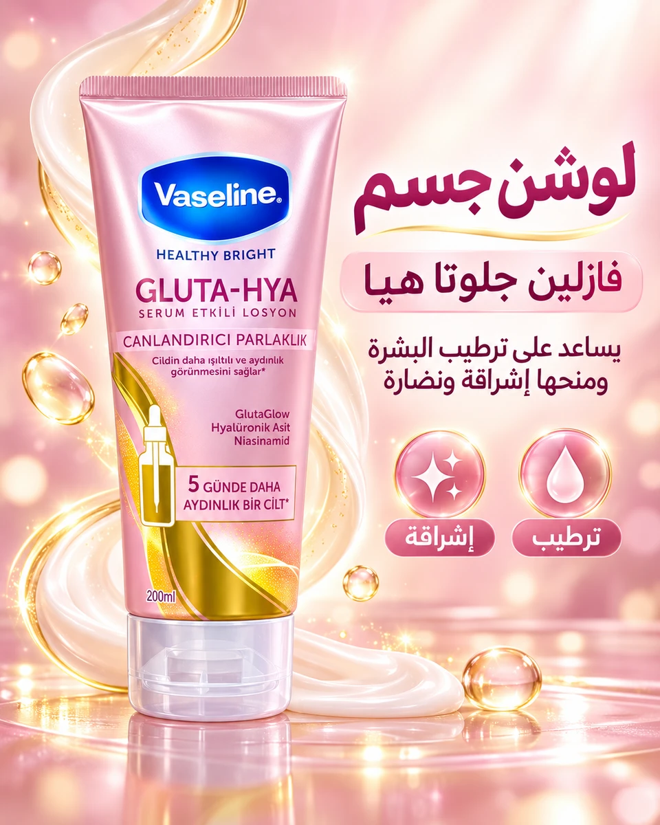 لوشن فازلين لإشراقة وترطيب الجسم 200 مل ✨