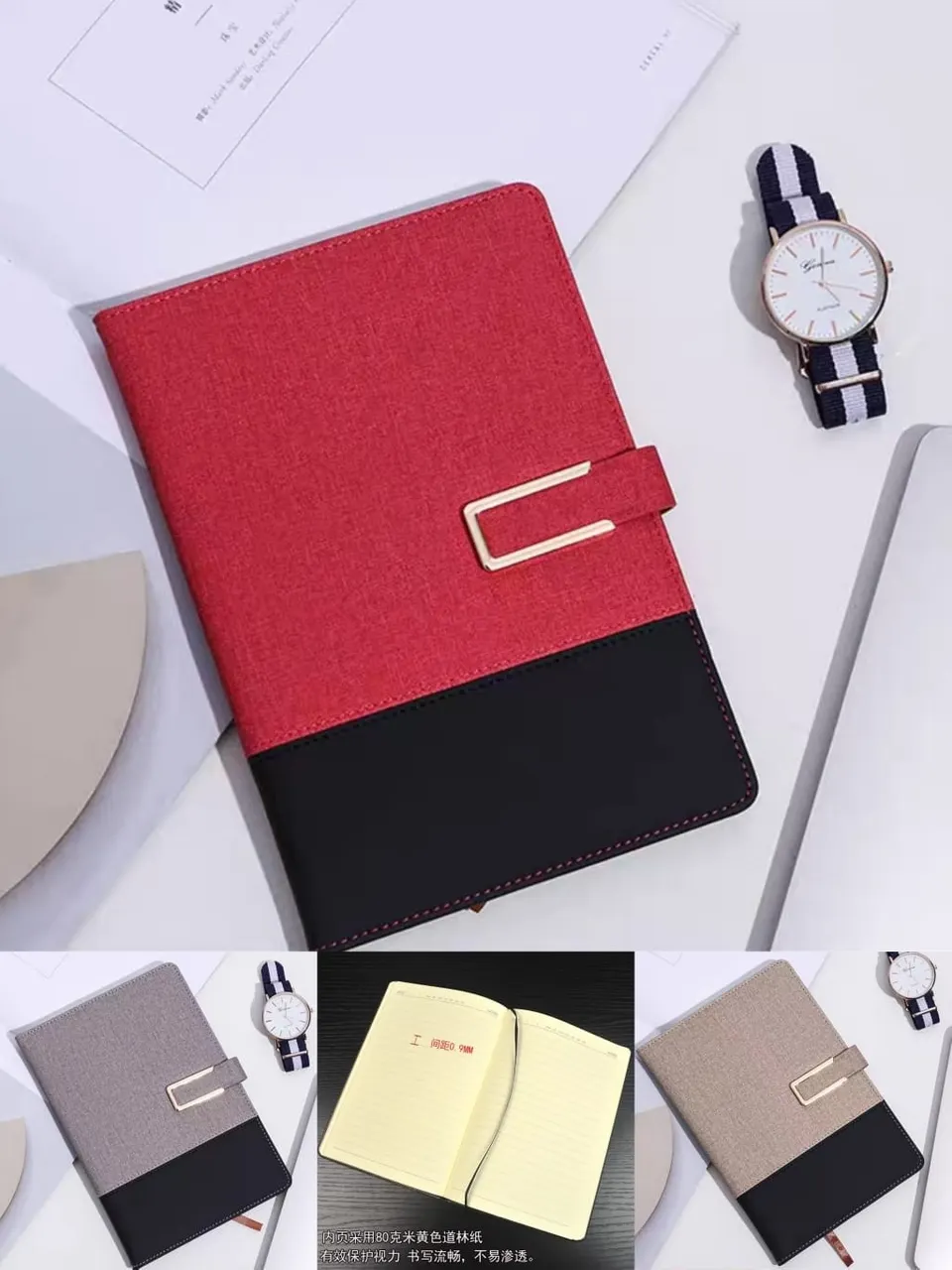 دفتر ملاحظات A5، قفل بمشبك معدني