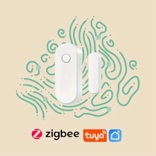نسق حساس باب ونافذة ذكي ZigBee | تنبيهات فورية عبر smart life و tuya (يتطلب Hub) لون ابيض