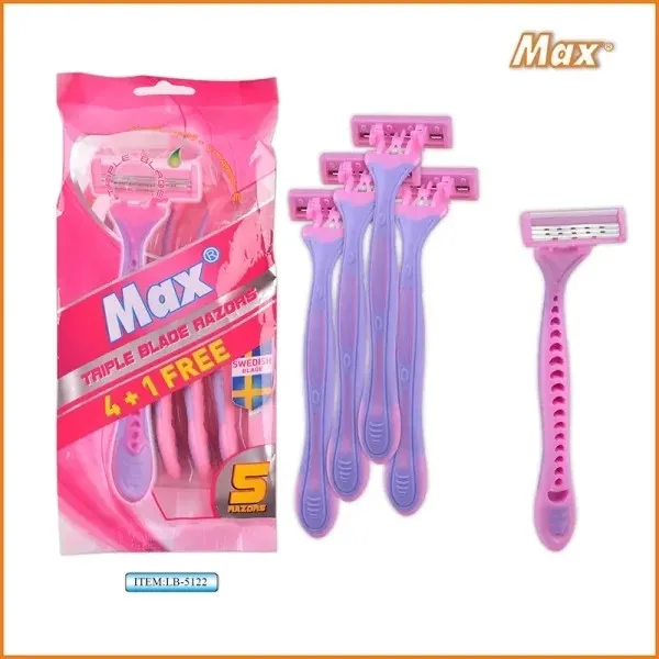 ماكينة حلاقة ماكس ثلاثية الشفرات للسيدات 5 قطع