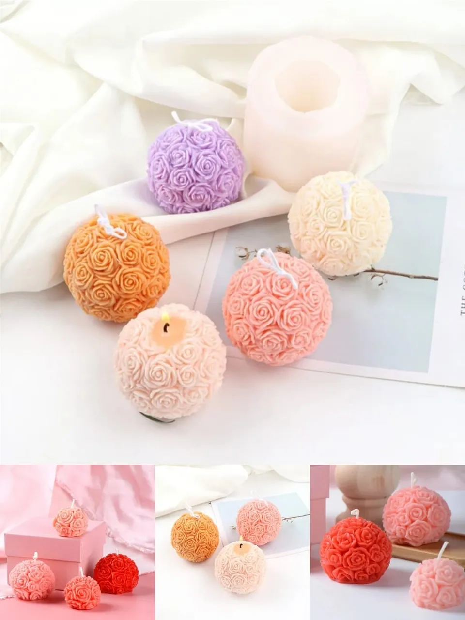 شمعة ازهار شكل كرة 