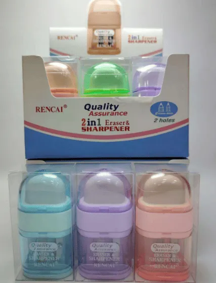 ممحاة ومبراة أقلام بفتحتين