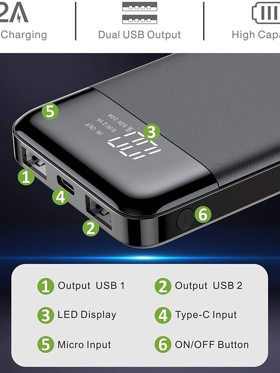 Veger 10000 mAh Power Bank with Display