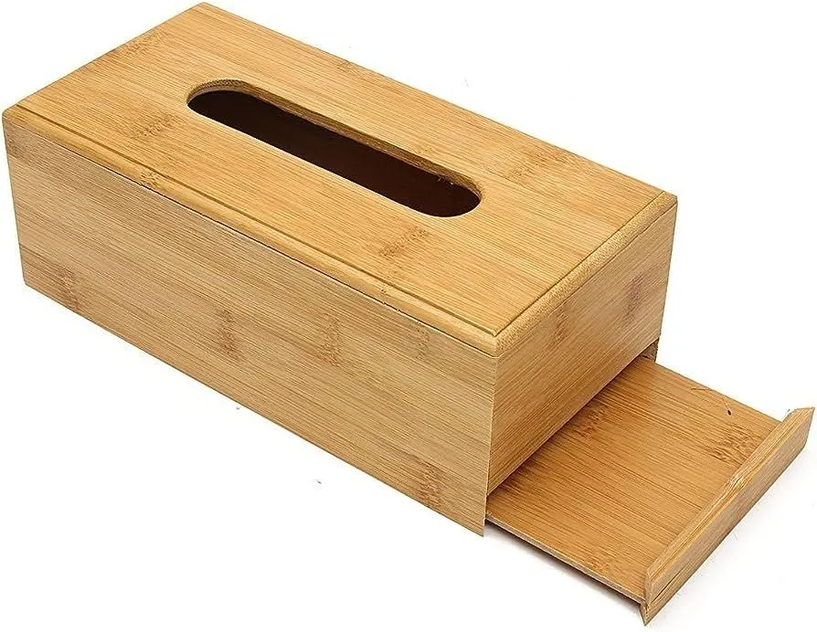 علبة مناديل من خشب الخيزران