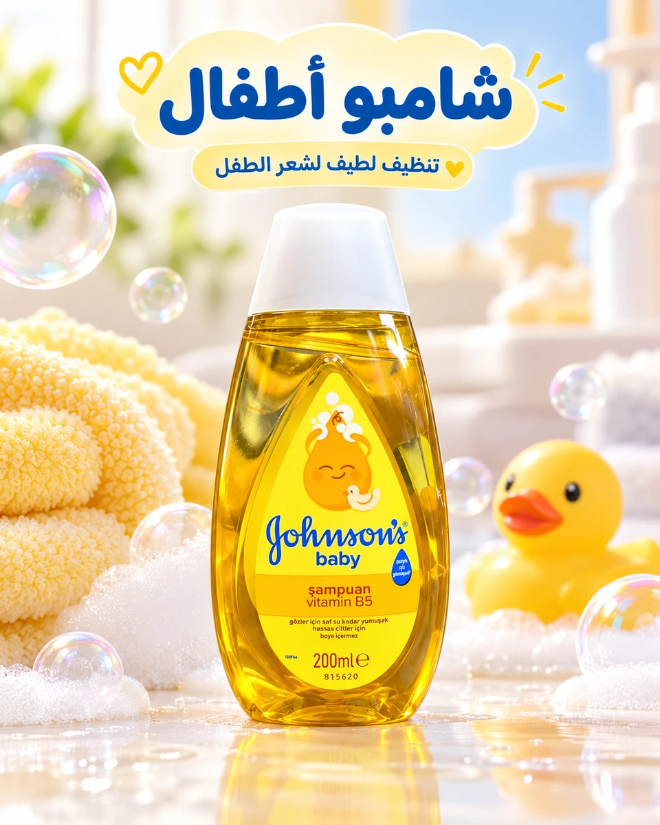 شامبو جونسون للأطفال بفيتامين B5 – 200 مل 💛