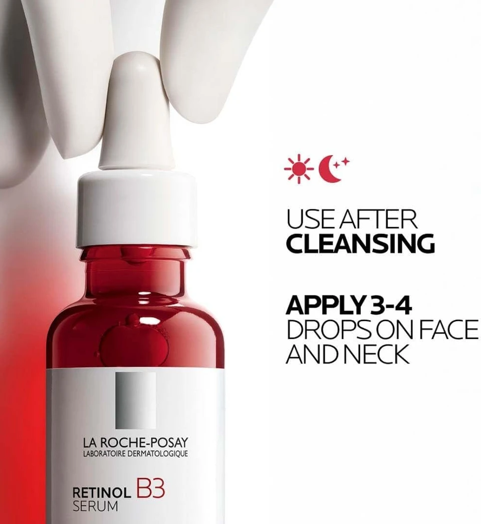 La Roche-Posay Retinol B3 Face Serum with Vitamin B3; Anti-Aging Face Serum for Lines, Wrinkles & Premature Sun Damage to Regenerate & Resurface Skin 30ML | Anti-aging retinol serum for face. 