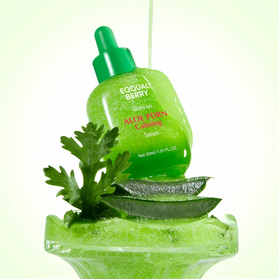 EQQUALBERRY Aloe PDRN Calming Smoothie Serum 30 ml – Aloe & 5-CICA Soothing Serum with Ceramides & Artemisia, Lightweight Hydration & Skin Comfort Support