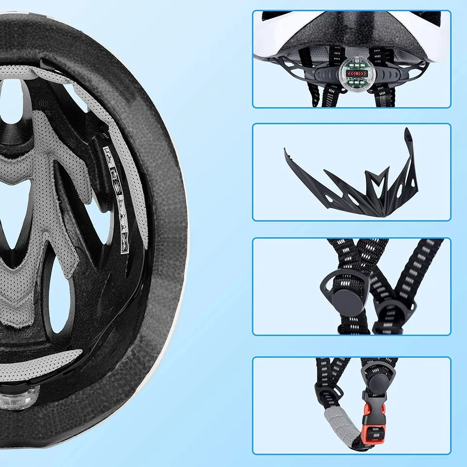 خوذة الدراجة TOONEV للكبار من الرجال والنساء ، تأتي مع ضوء LED  خفيف الوزن قابل للفصل ، مقاس قابل للتعديل من 54 إلى 62 سم