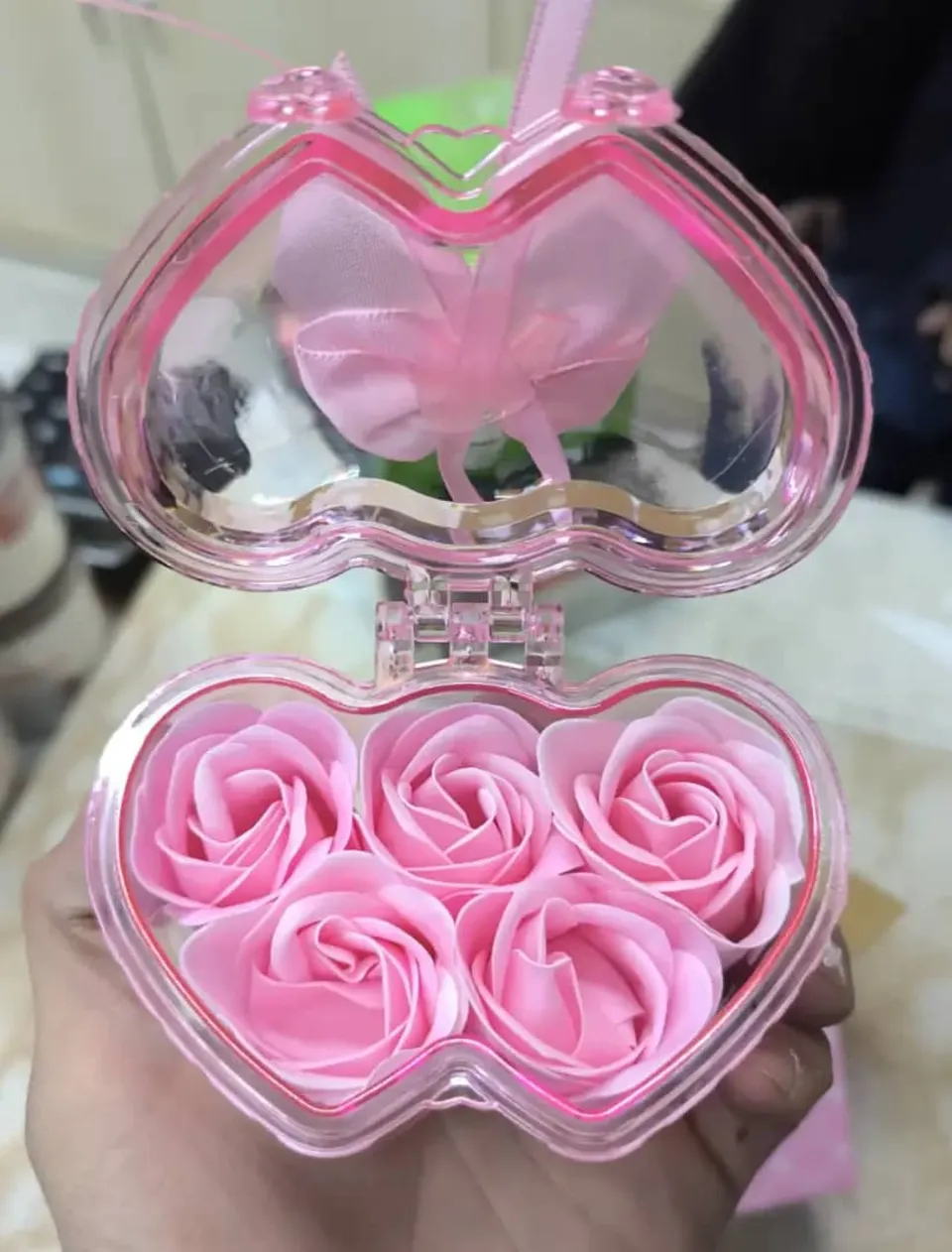 🌸 قلب الورد الجوري الزهري 🌸