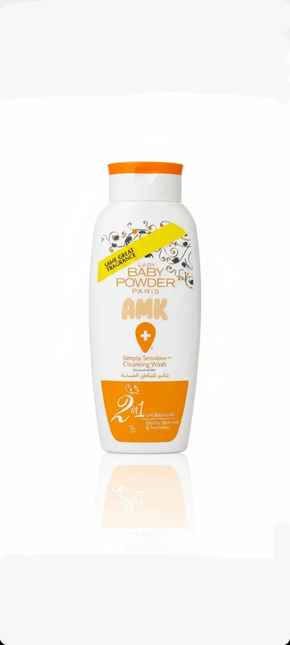 غسول التنظيف للمناطق الحساسة AMK Baby Powder Simply Sensitive Cleansing Wash