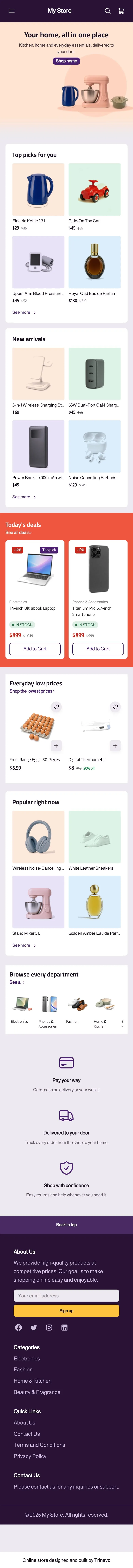 The Dukkan template on a phone