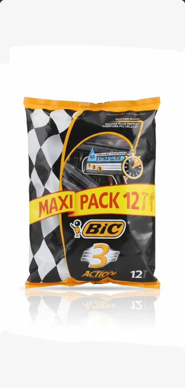 شفرات 3 أكتيف ماكسي باك من بيكBIC 3 Action Maxi Pack 12 – BIC