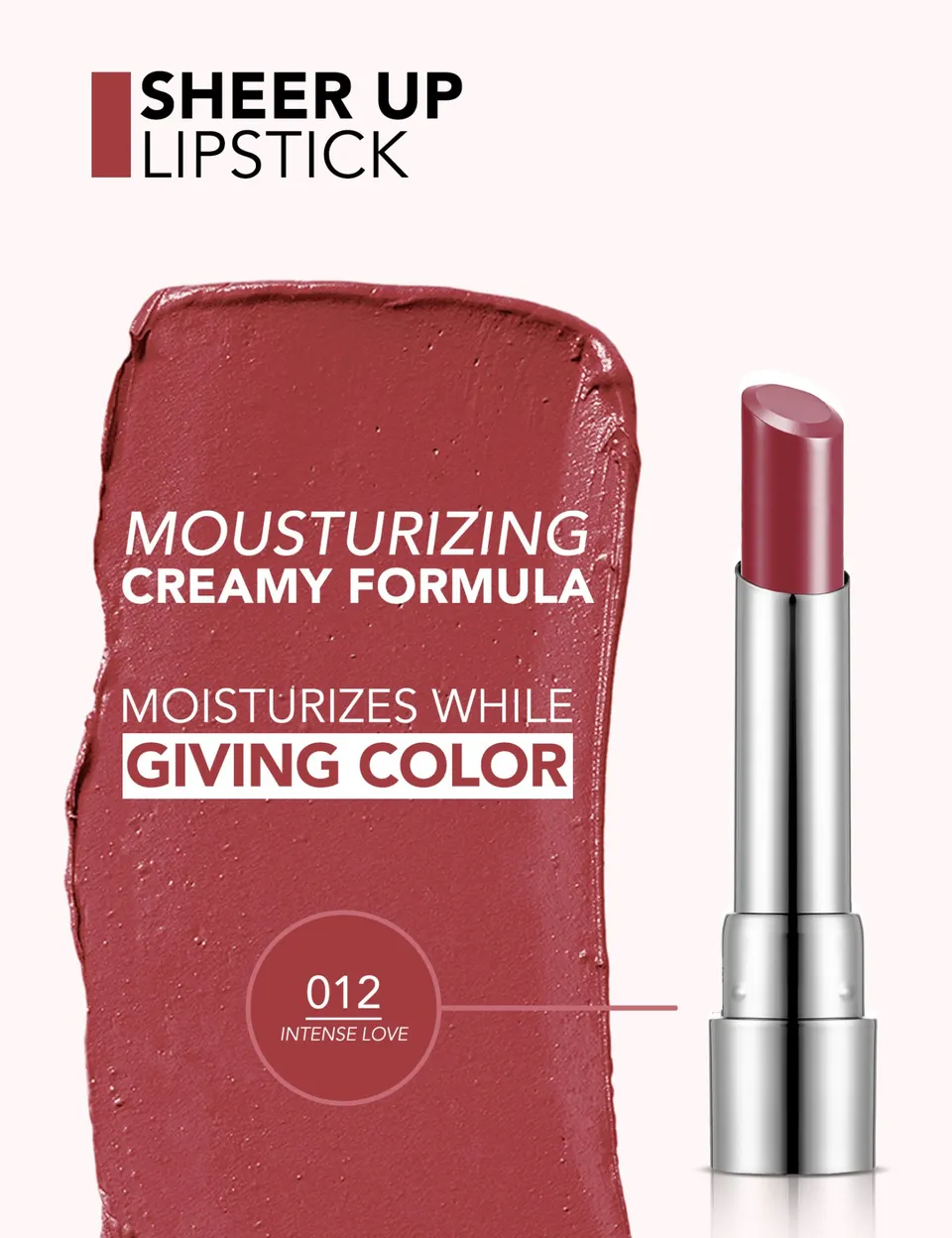 Flormar sheer up lipstick intense love