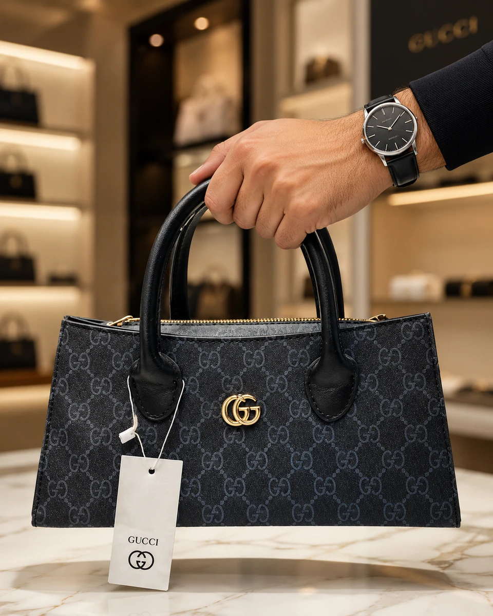 حقيبة يد نسائية فخمة بنقشة GG