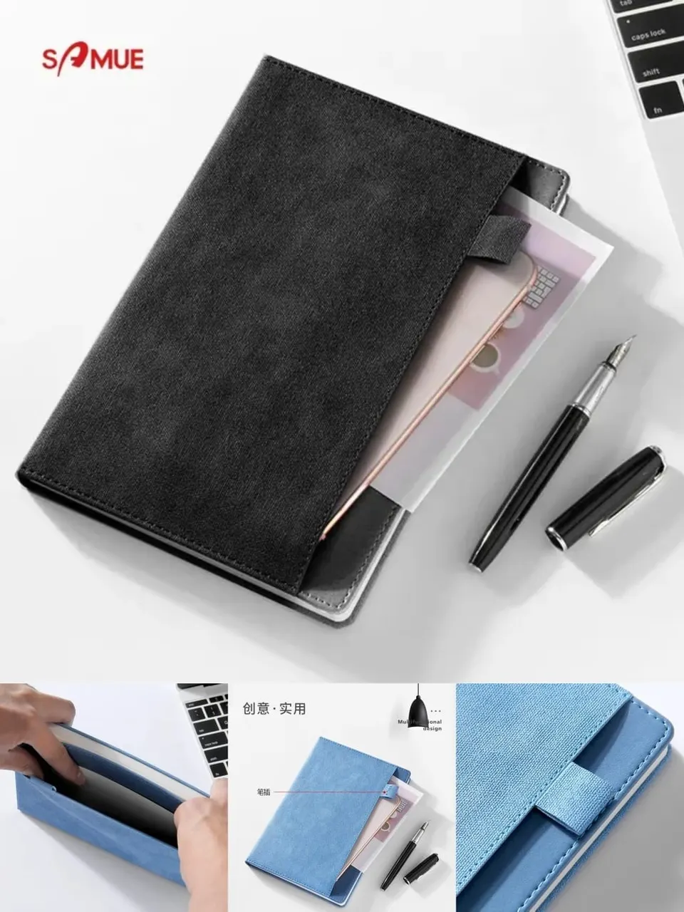 دفتر ملاحظات  A5، غلاف شبه جلد مدبوغ