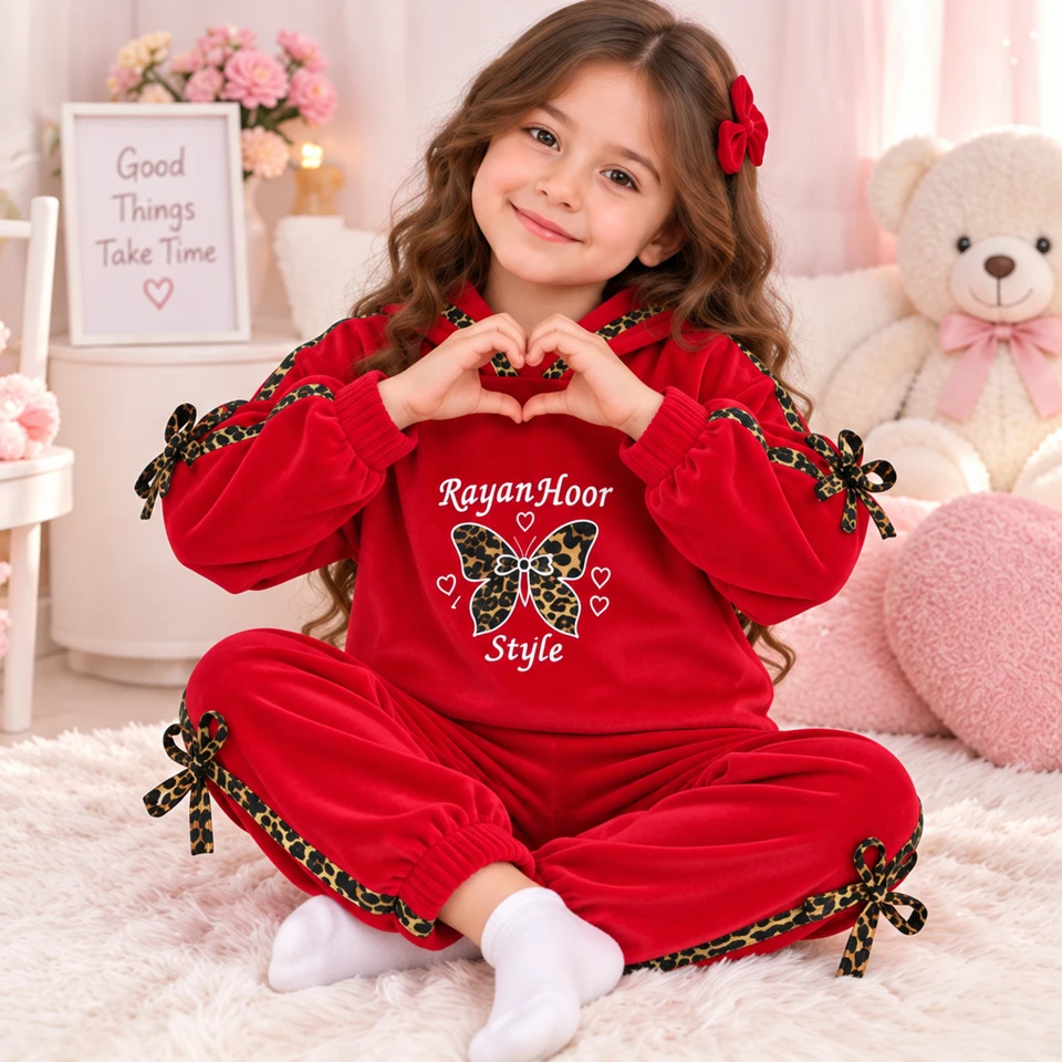 طقم بيجامة مخمل سوفت ملمس فرو ناعم بدفي💖🎀