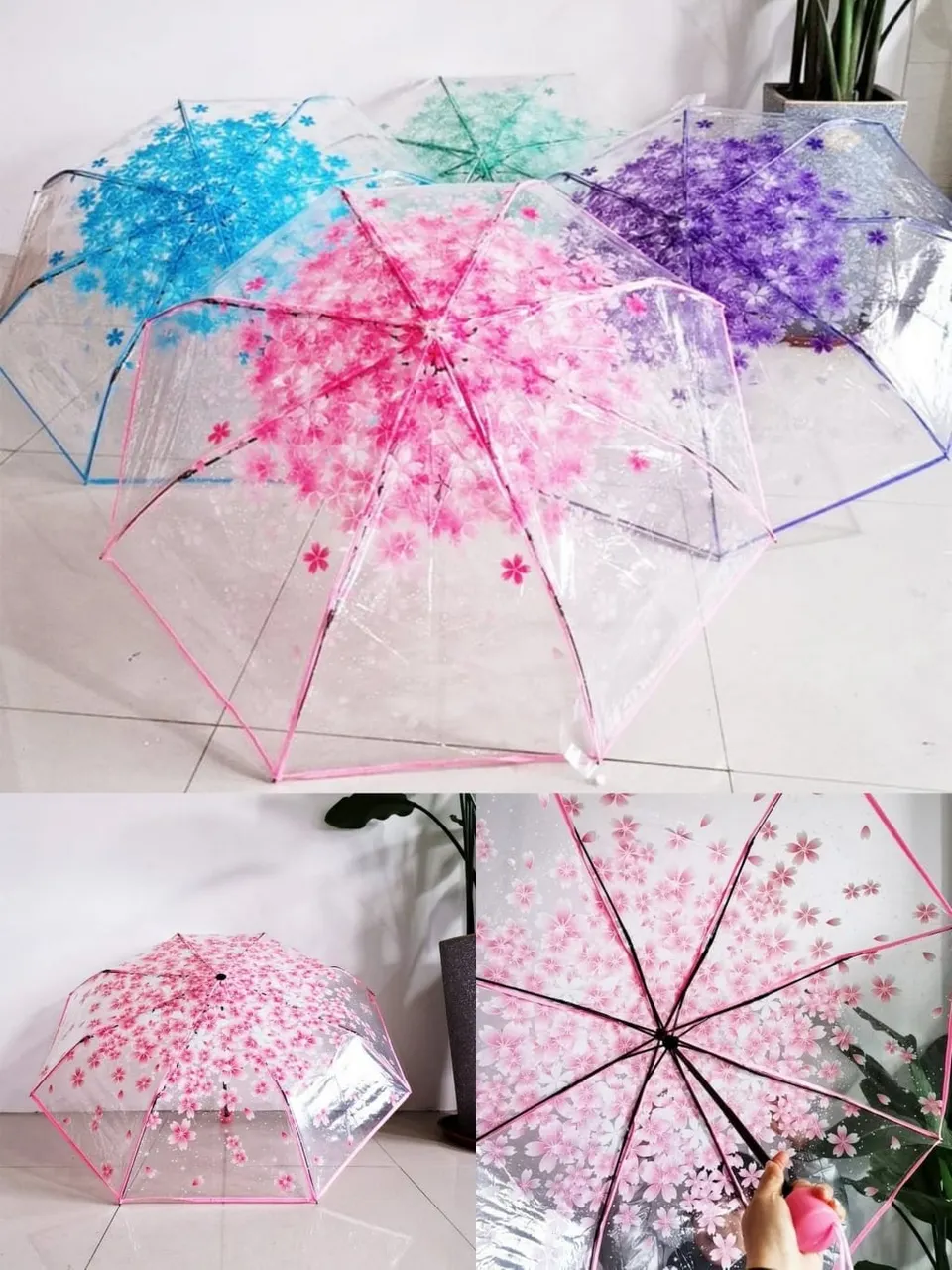 مظلة شفافة للأطفال البنات
